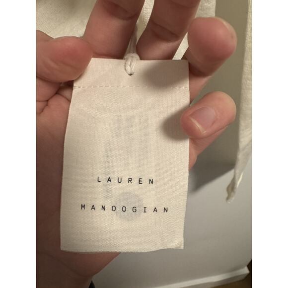 Lauren Manoogian Womens Super Fine Crewneck Cardigan White Small NWT MSRP:$370 - Picture 6 of 8